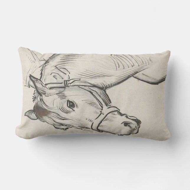 Cojín Lumbar Cabeza de caballo (por Alfred Dehodencq) (Anverso)