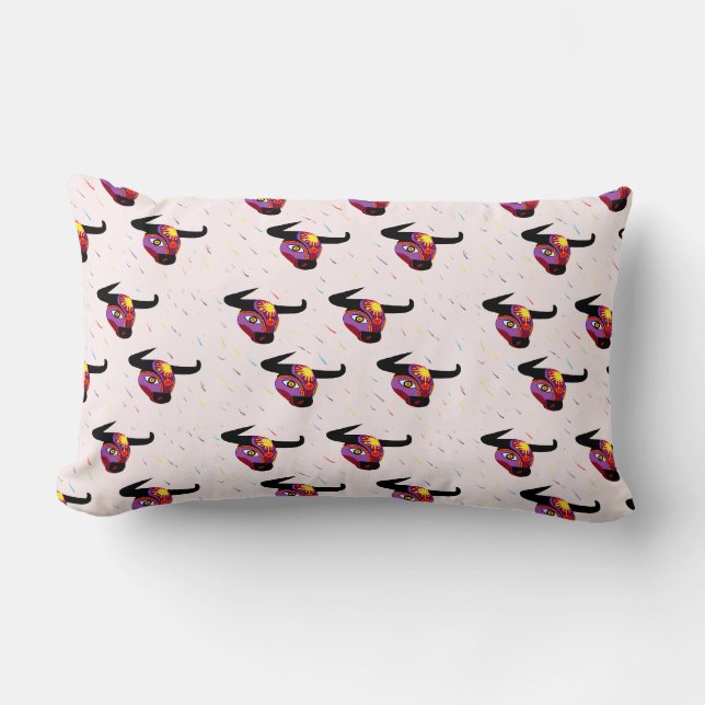 Cojín Lumbar Cabezas de toro decorativas (Anverso)