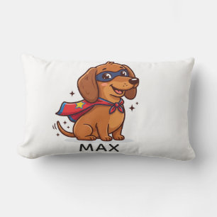 Cojín Lumbar Cachorro Súper Héroe Lindo Nombre Personalizado Ha