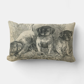 Cojín Lumbar Cachorros Adorables Cachorros Vintage