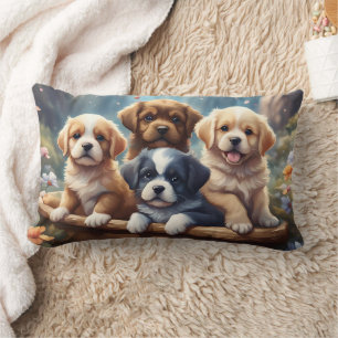 Cojín Lumbar Cachorros lindos en una cesta, para niños 