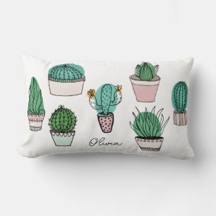 Cojín Lumbar Cactus Cactáceas Suculentas Plantas en Macetas