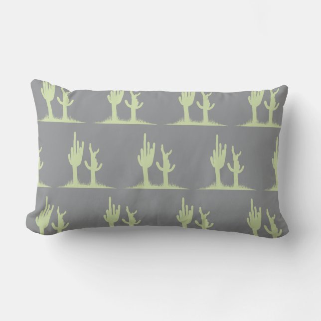Cojín Lumbar Cactus menta gris (Anverso)