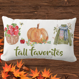 Cojín Lumbar Caer Favoritos manzanas, calabaza, suéter
