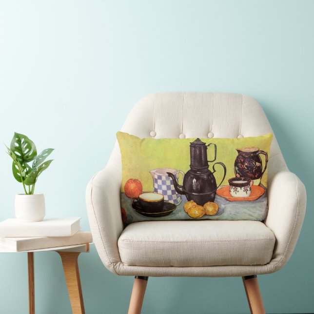 Cojín Lumbar Cafetera de Esmalte Azul por Vincent van Gogh (Silla)