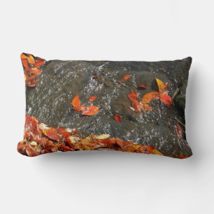 Cojín Lumbar Caídas en cataratas en fotografía de otoño