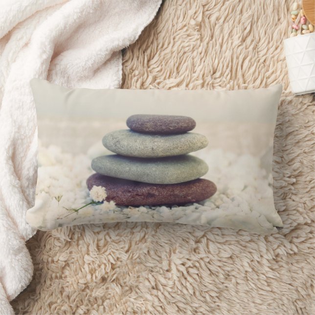 Cojín Lumbar Cairn meditativo de piedras apiladas (Manta)