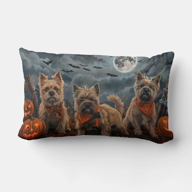 Cojín Lumbar Cairn Terrier Halloween Spooky (Reverso )