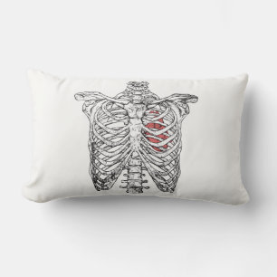 Cojín Lumbar Caja torácica vintage y anatomía del corazón de Ha
