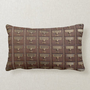 Cojín Lumbar Cajones antiguos del catálogo de tarjetas de bibli