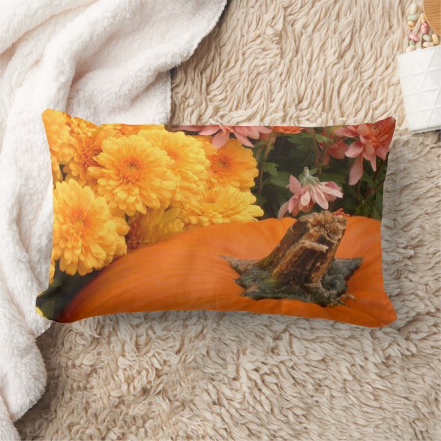 Cojín Lumbar Calabaza Con Mamáes Amarillas Y Corales (Manta)