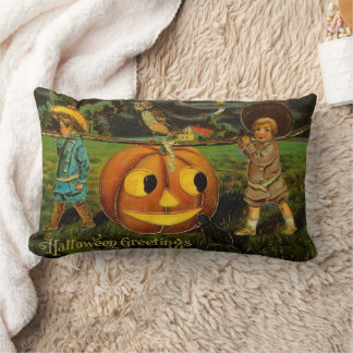 Cojín Lumbar Calabaza de cosecha de linterna de Jack para Hallo