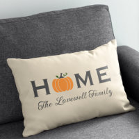 Calabaza de Otoño Hogar Beige Monograma Familia