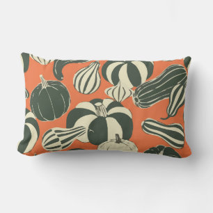 Cojín Lumbar Calabaza de Otoño Silenciada Patrón de Terracota d