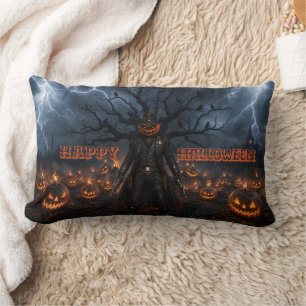 Cojín Lumbar Calabaza espeluznante de Halloween Sheriff Vaquero