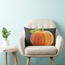 Calabaza Naranja Cuidadosa En El Tablero Gris Negr