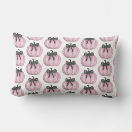Cojín Lumbar Calabaza rosa con arco negro