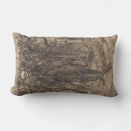 Cojín Lumbar Calavera en la multitud (por Albert Besnard)