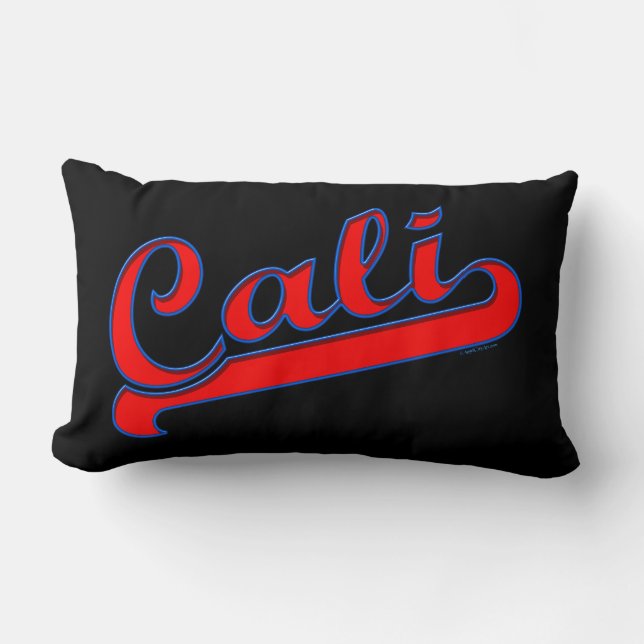 Cojín Lumbar Cali California Neon Red Pillow (Anverso)