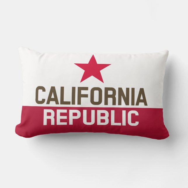 Cojín Lumbar CALIFORNIA Bandera Estatal REPÚBLICA Diseños Afila (Anverso)