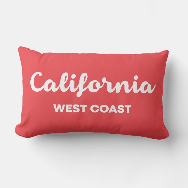 Cojín Lumbar California West Coast Nice Design Textos (Anverso)