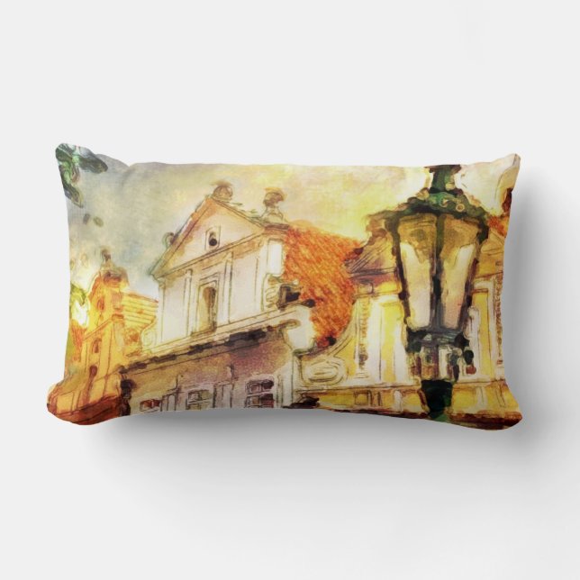 Cojín Lumbar Calle en la vieja parte de Praga (Anverso)