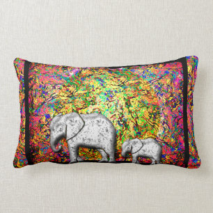 Cojín Lumbar Caminata del elefante del bebé