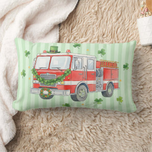 Cojín Lumbar Camión de bomberos del día de San Patricio moderno