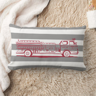 Cojín Lumbar Camión de Bomberos Rojo y Gris Personalizado