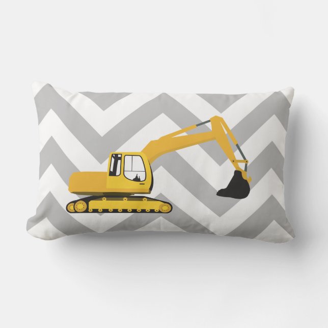 Cojín Lumbar Camión de construcción de excavadoras (Anverso)