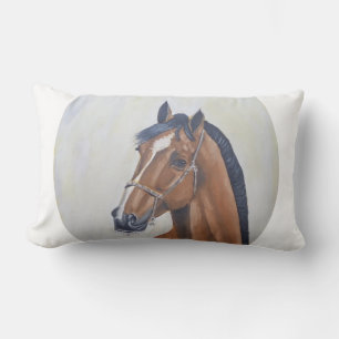 Cojín Lumbar Camiseta de retrato de caballo majestuoso