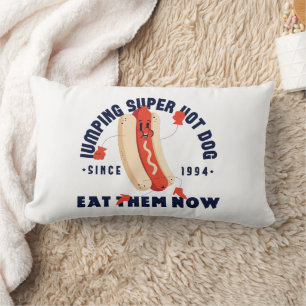 Cojín Lumbar Camiseta gráfica divertida de perro caliente de di