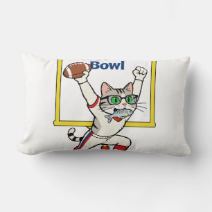 Cojín Lumbar Campeón del Tazón Meow-der Gato Fútbol Americano 