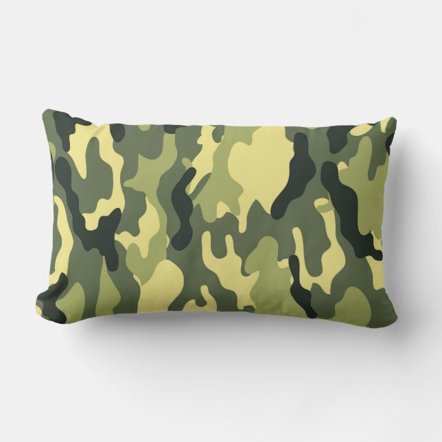 Cojín Lumbar Camping Camo Caza Camuflaje Verde (Anverso)