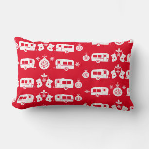 Cojín Lumbar Camping de caravanas felices Navidades