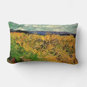 Cojín Lumbar Campo de trigo con acianos por Van Gogh.