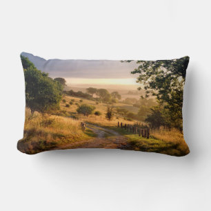 Cojín Lumbar Campo inglés de la sol el   del amanecer