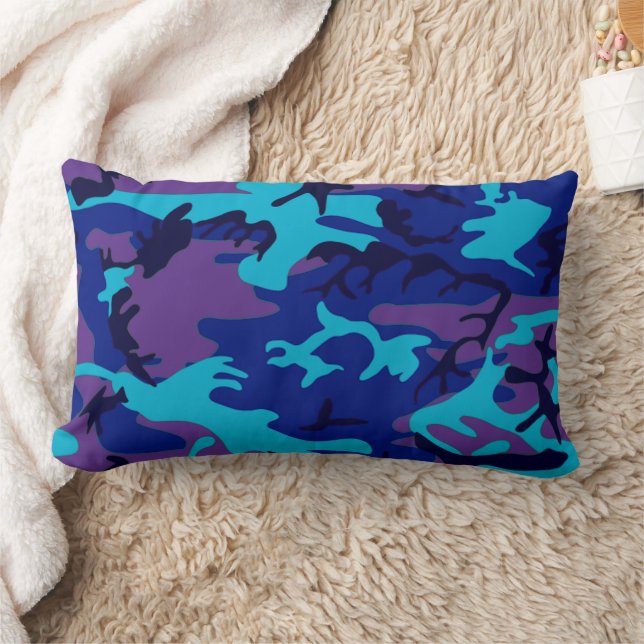 Cojín Lumbar Camuflaje azul oscuro y morado (Manta)