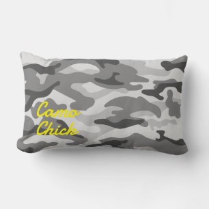 Cojín Lumbar Camuflaje Giro Monograma blanco y negro Amarillo