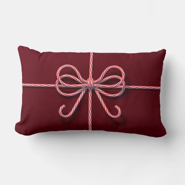 Cojín Lumbar Candy Cane Bow Lumbar Pillow (Anverso)