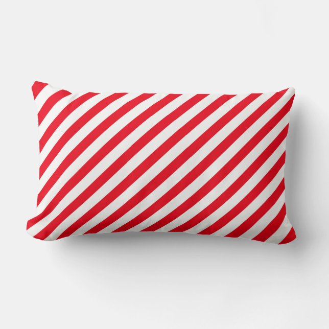 Cojín Lumbar Candy Cane Christmas Print Throw Pillow (Anverso)