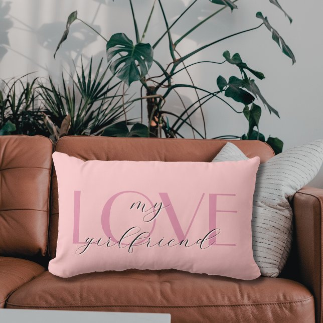 Cojín Lumbar Candy Pink Elegant LOVE Pastel Rosa Valentine (Subido por el creador)