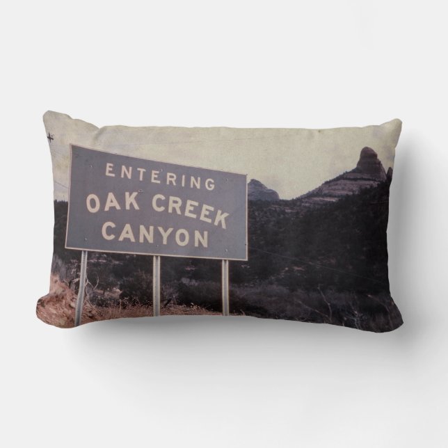 Cojín Lumbar Cañón de arroyo de roble, paisaje del desierto ret (Anverso)