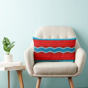 Cojín Lumbar Cañón del río Suroeste Rojo y Turquesa