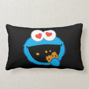 Cojín Lumbar Cara de galleta sonriente con ojos en forma de cor