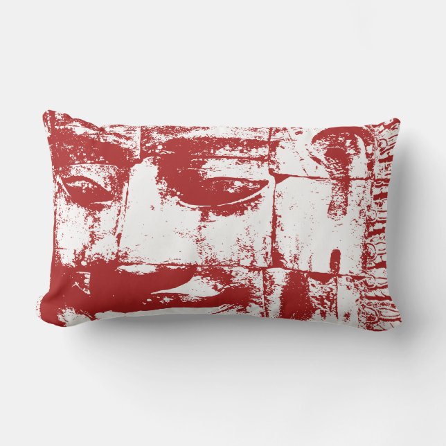 Cojín Lumbar Cara de piedra jemer... Templo de Bayon, Camboya (Anverso)