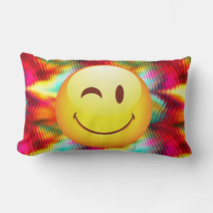 Cojín Lumbar Cara Feliz Sonriente y Colores Brillantes