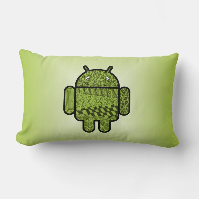 Cojín Lumbar Carácter paisley para el robot Android™ (Anverso)