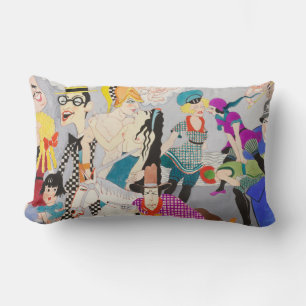 Cojín Lumbar Caracteres de dibujos retro