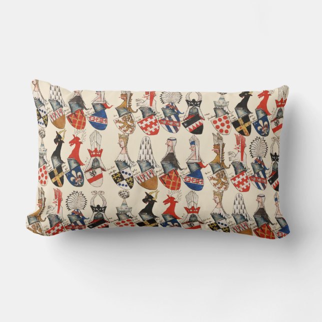 COJÍN LUMBAR CARNE DE ARMAS DE PARTIDOS DE TORNEO MEDIEVAL (Anverso)